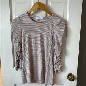 Bailey 44 light pink with shimmer Striped Long Sleeve Top